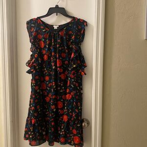 J Crew floral mini dress size large